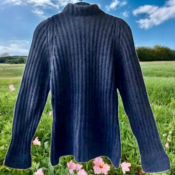 Joseph Tricot Black Wool Cardigan Sweater Made in England - Picture 2 of 11